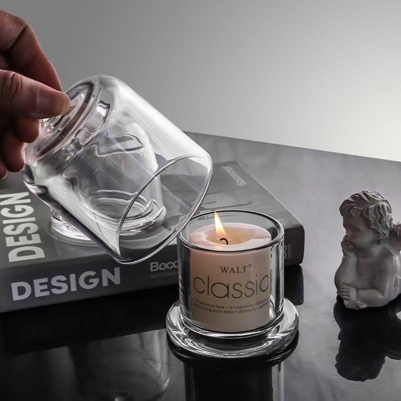 Glass Cloche Cover Candle Display Dome Windproof Cover