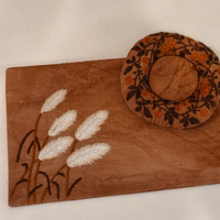 Reed Whisper Embroidered Tea Mat