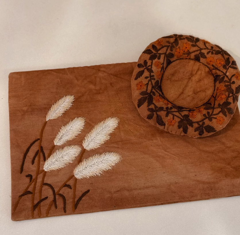 Reed Whisper Embroidered Tea Mat