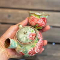 Vintage Rose Side-Handle Teapot