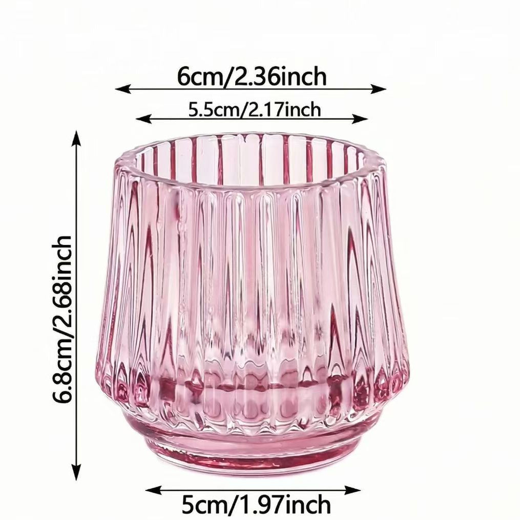 Ribbed Glass Candle Holder Minimalist Candle Cup