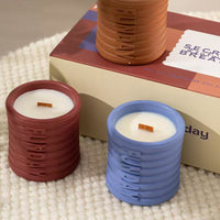 Ribbed Walnut Lid Soy Wax Candle