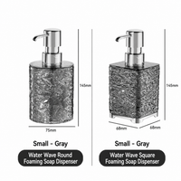 Frost Grey Ripple Foam Pump Bottle, Elegant Textured Soap Dispenser for Bathroom & Skincare Routine
