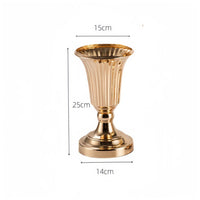 Iron Candleholder Flower Vase Container Metal Decor, Heavy Duty Exquisite Ornament