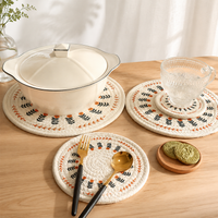 Woven Cotton Trivet, Nordic Heat-Resistant Table Mat