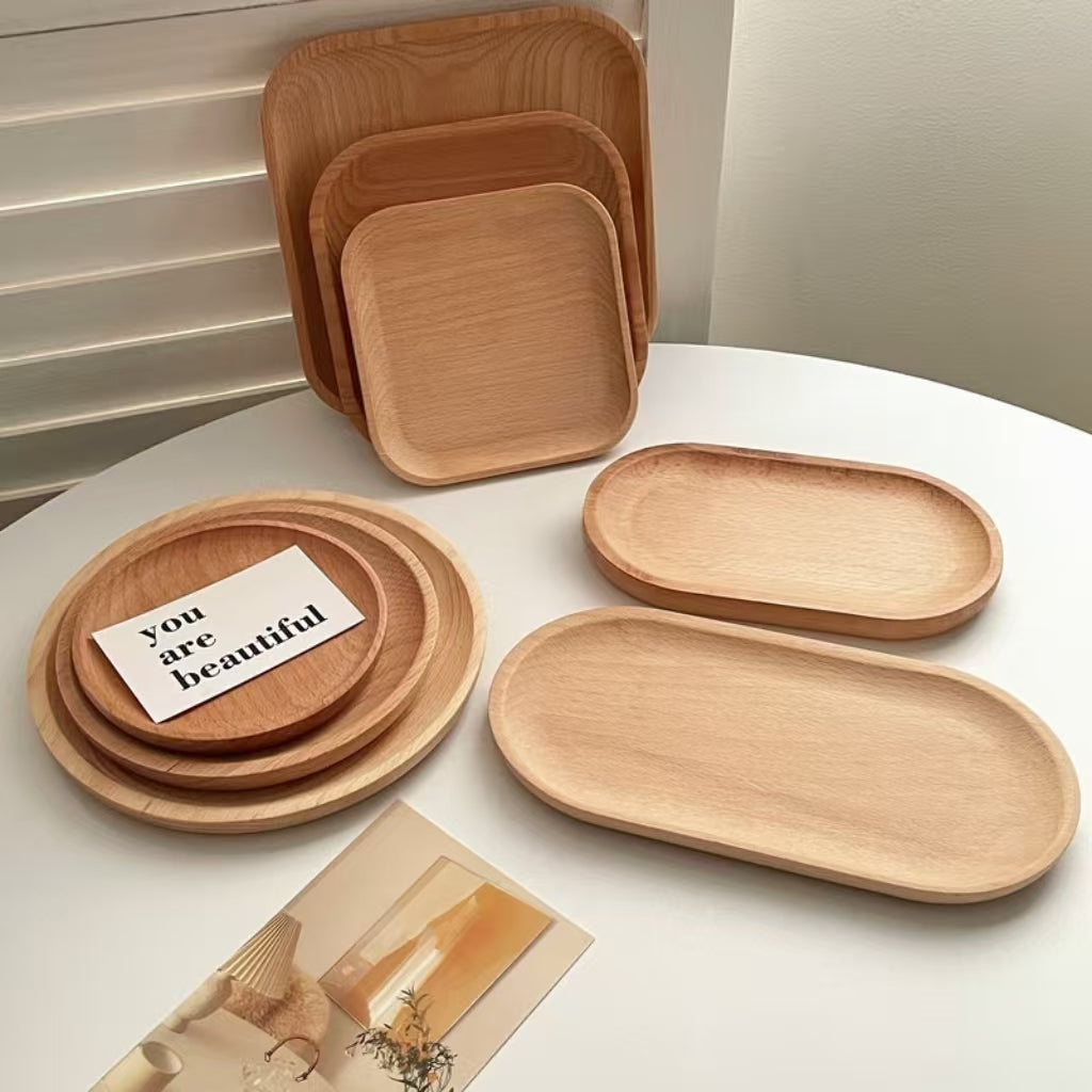 Japanese Style Wooden Oval Tray