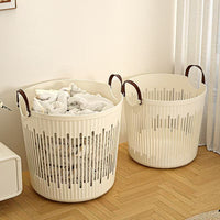 Laundry Basket Storage Hamper PP Leather Home Organizer