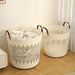Laundry Basket Storage Hamper PP Leather Home Organizer