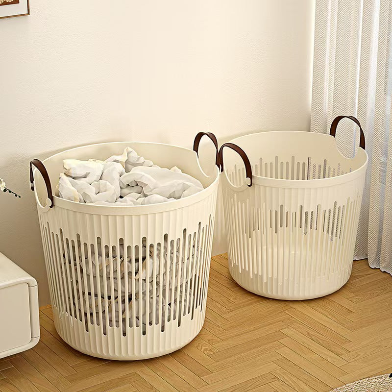 Laundry Basket Storage Hamper PP Leather Home Organizer