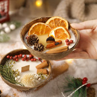 Coconut Bowl Scented Candle with Dried Flowers