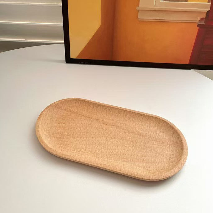 Japanese Style Wooden Oval Tray