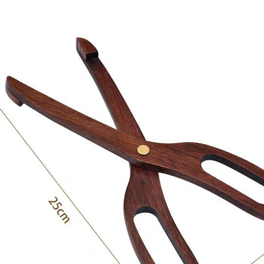 Scissor Style Wooden Bread Tongs Food Serving Tongs