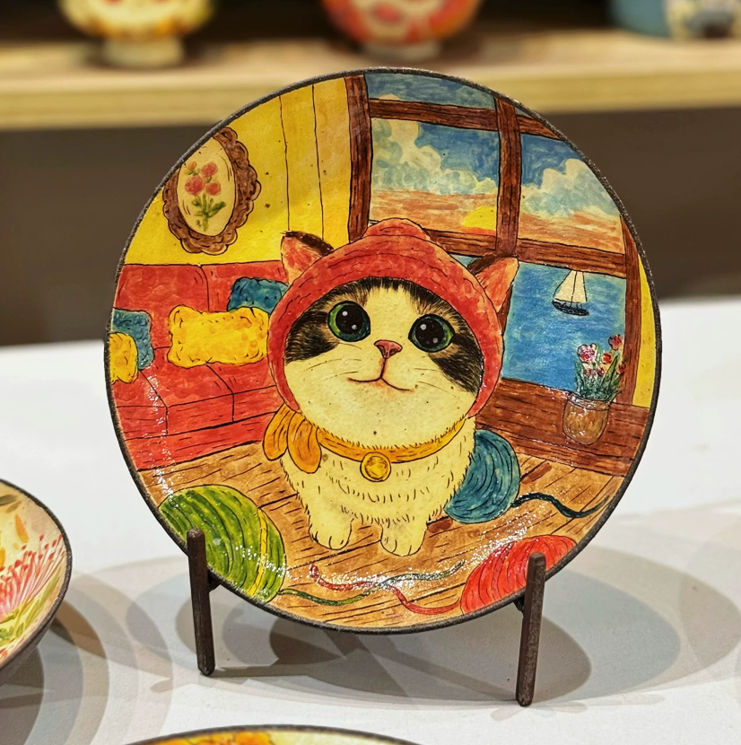 Misty Garden Cat Blossom Tea Tray