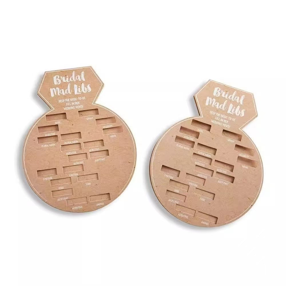 Kraft Paper Wedding Game Cards Rustic Party Activity Cards