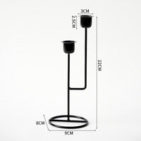 Double-Headed Candleholder with Hollow Base, Vintage Iron Craft