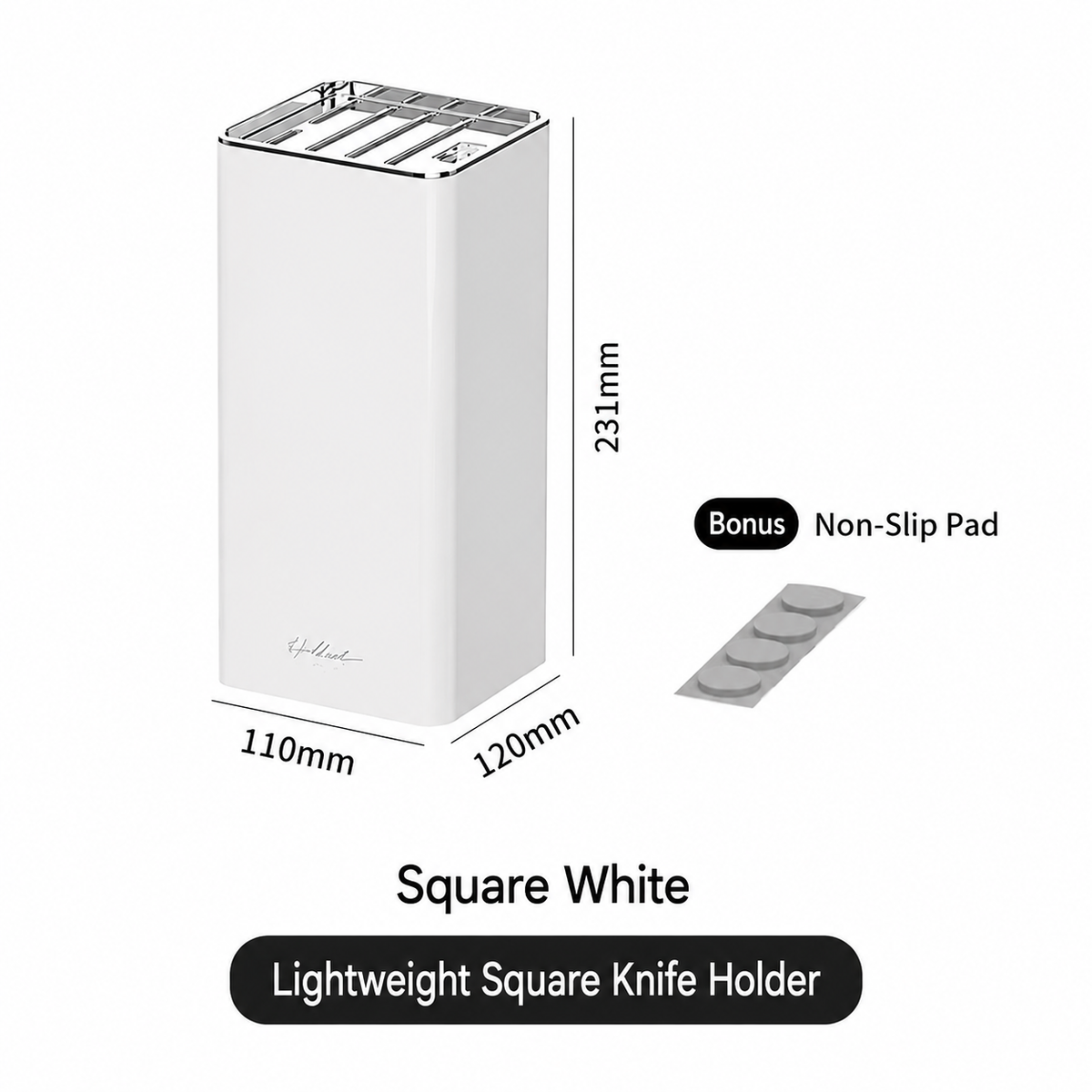 Square Kitchen Knife Holder Organizer, Multifunctional Slot Storage Rack for Knives & Scissors