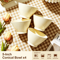 Cream Ceramic Serving Bowl – Elegant Tapered Dessert, Snack & Tableware Bowl