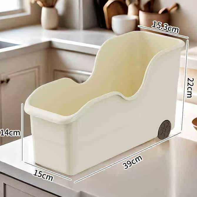 12L Rolling Plastic Storage Bin with Wheels