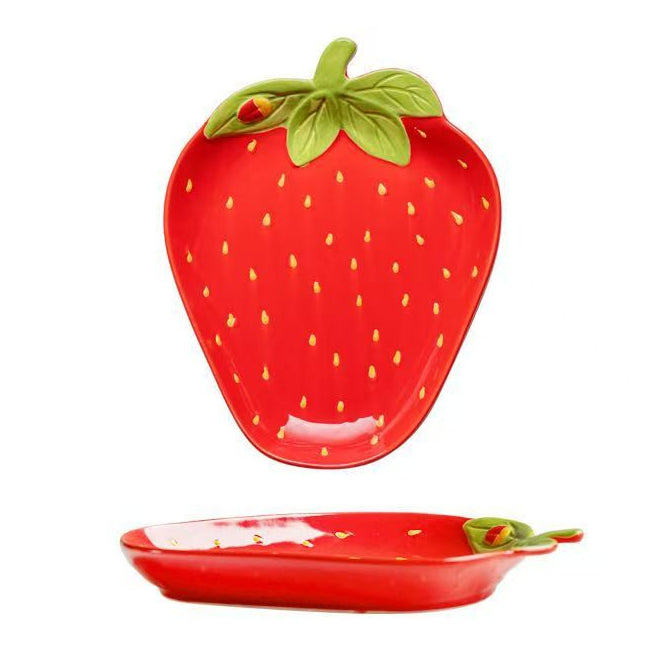 Strawberry Ceramic Bowl and Plate Set