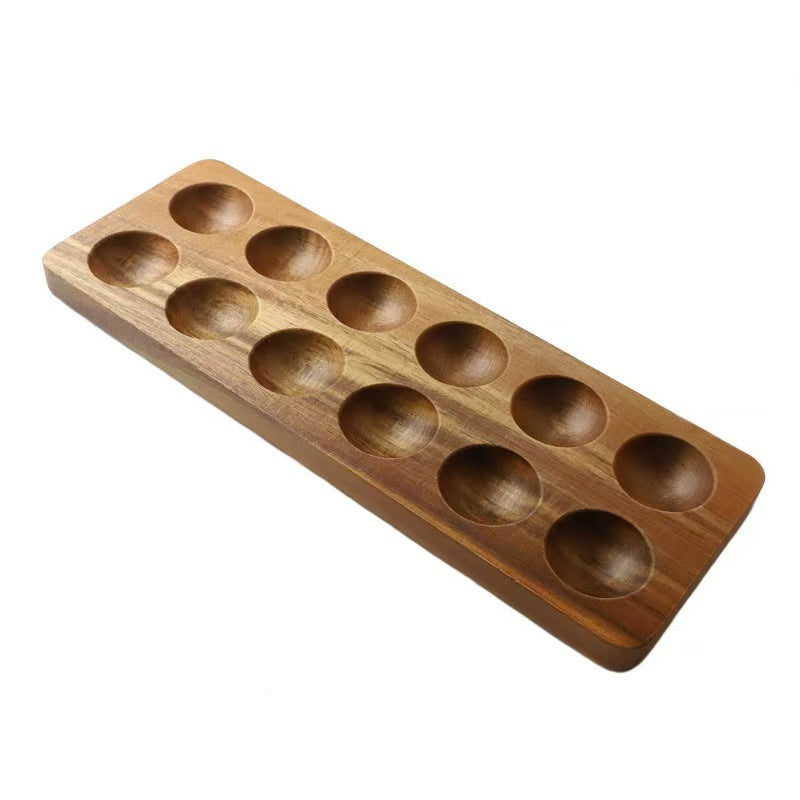 Acacia Wood Egg Holder Tray
