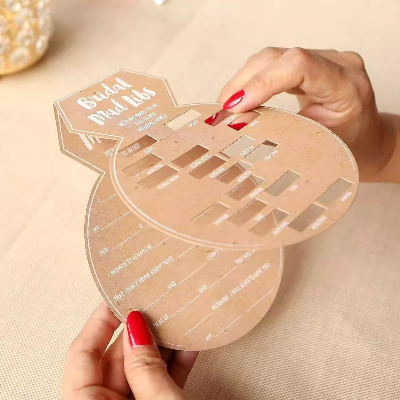 Kraft Paper Wedding Game Cards Rustic Party Activity Cards