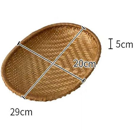 Woven Bamboo Oval Storage Basket