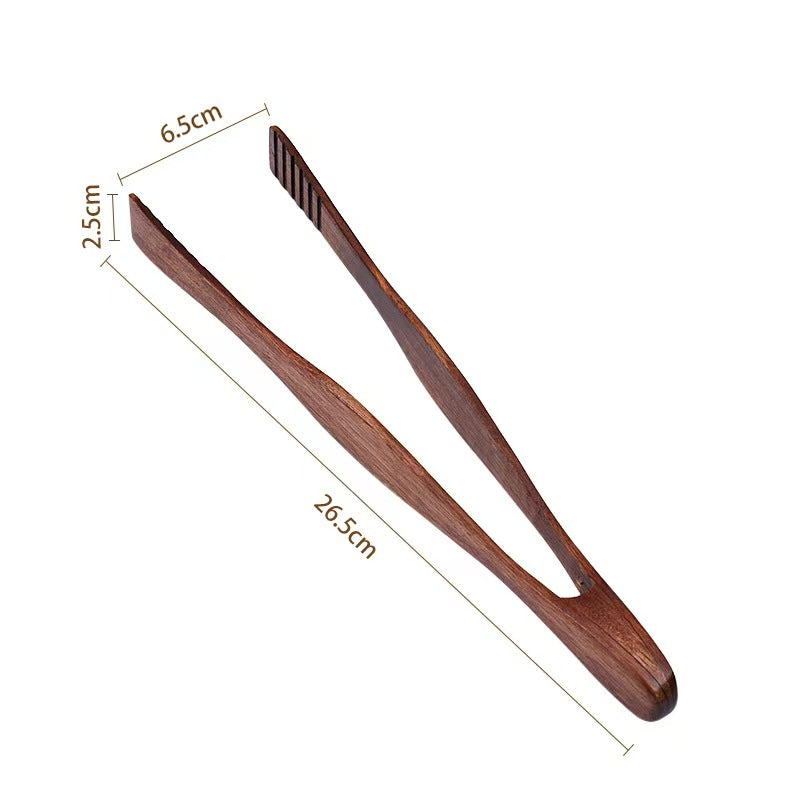 Nanmu Wood Kitchen Tongs Food Serving Tongs