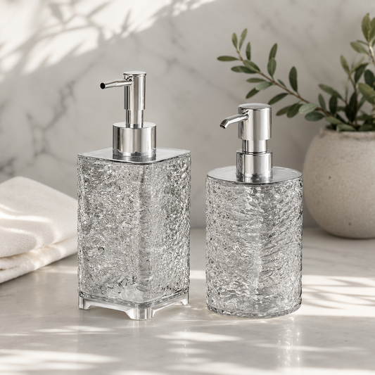 Water Ripple Pump Bottle, Wave Texture Refillable Cosmetic Dispenser Bottle, Bathroom Lotion Shampoo Container