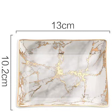 Marble Pattern Ceramic Rectangular Tray