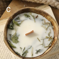 Dried Flower Coconut Bowl Candle