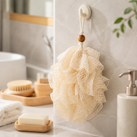 Natural Loofah Bath Sponge – Soft Exfoliating Body Scrubber with Hanging Rope