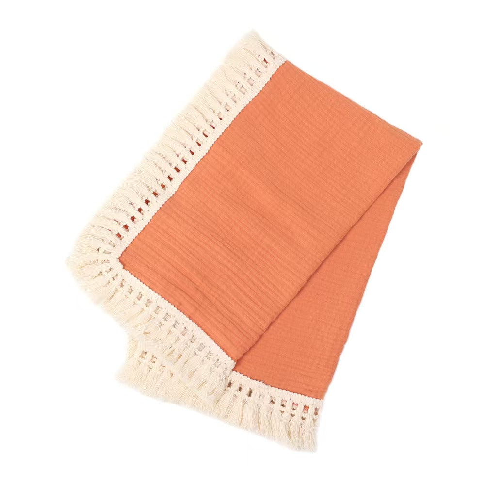 Muslin Tassel Blanket Double Layer Gauze Towel