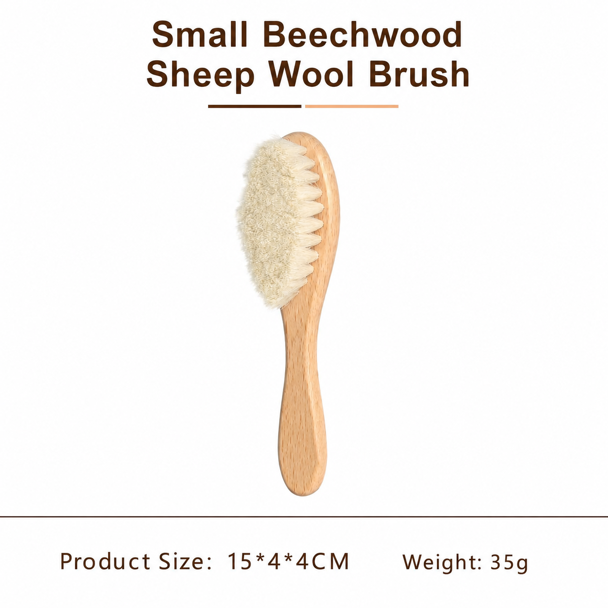 Beechwood Sheep Wool Body Brush – Ultra Soft Baby Bath & Dry Brush