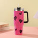 Pink Mood Rhinestone 40oz Vacuum Insulated Stainless Steel Tumbler with Straw – Chic Sparkle On-the-Go Cup