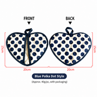 Thick Heart-Shaped Heat Resistant Pot Holder, Double-Layer Cotton Insulated Oven Mitt