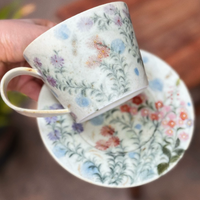 Painted Blossom Coffee Cup & Saucer
