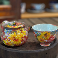 Impressionist Clay Side-Handle Tea Duo