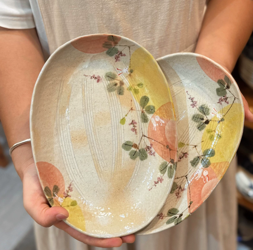 Mountain Rabbit Rustic Oval Serving Plate
