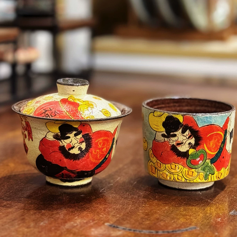 Zhong Kui Guardian Five-Color Gaiwan Set