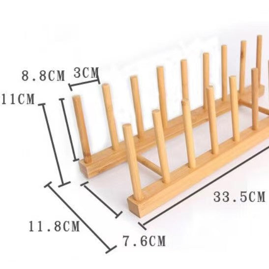 Bamboo Dish Drying Rack Plate Organizer