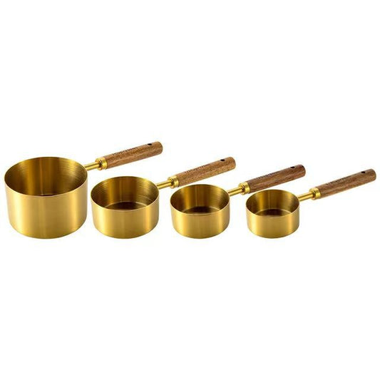 Acacia Wood Handle Measuring Spoons Set – Stainless Steel Coffee Scoop Set