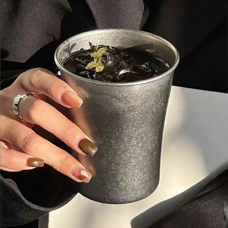 Vintage Style Stainless Steel Coffee Mug
