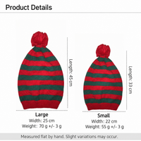 Christmas Striped Knit Beanie with Pom Pom, Festive Winter Hat