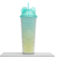 24oz Double Wall Plastic Tumbler with Straw