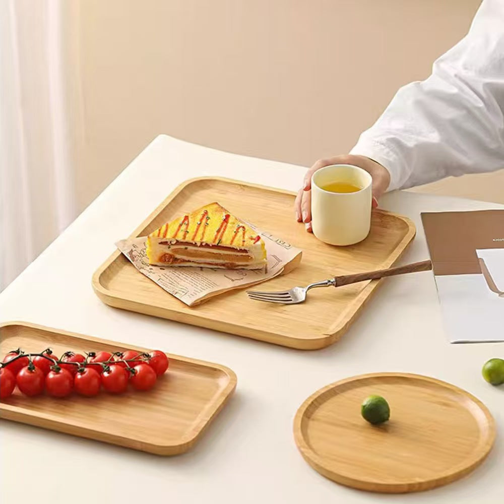 Bamboo Square Serving Tray Tea Snack Plate
