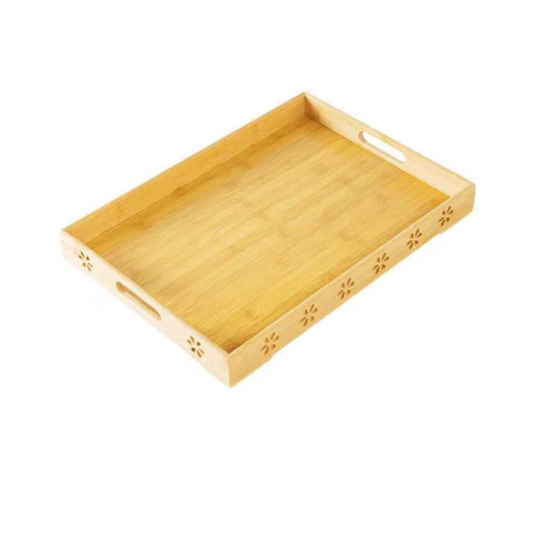 Bamboo Serving Tray with Handles Tea Cup Tray