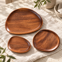 Natural Walnut Serving Tray for Fruit and Snacks in Organic Shapes