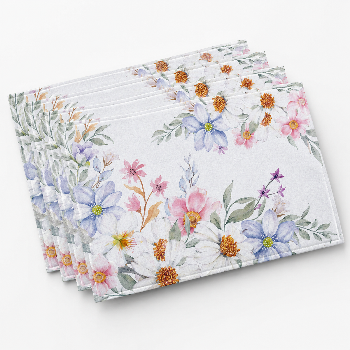 Floral Linen Placemat – Spring Summer Printed Heat-Resistant Table Mat