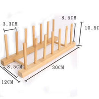 Bamboo Dish Drying Rack Plate Organizer