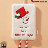 Christmas Hanging Hand Towel Plush Coral Fleece Santa Reindeer Kitchen Towel